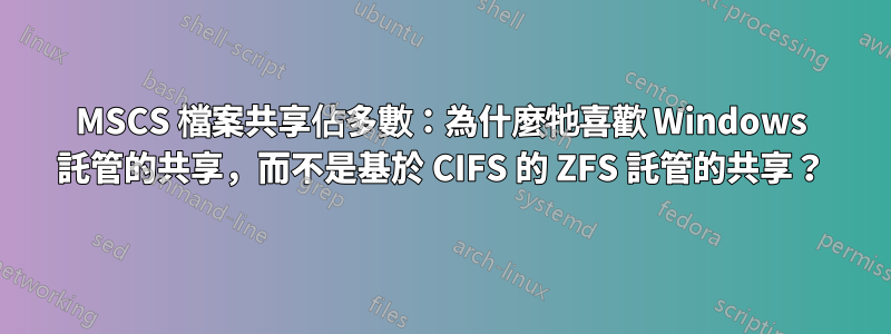 MSCS 檔案共享佔多數：為什麼牠喜歡 Windows 託管的共享，而不是基於 CIFS 的 ZFS 託管的共享？
