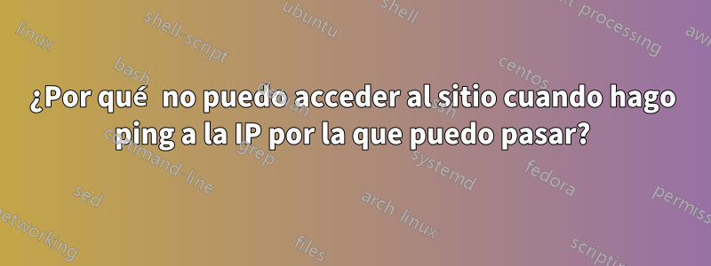 ¿Por qué no puedo acceder al sitio cuando hago ping a la IP por la que puedo pasar?