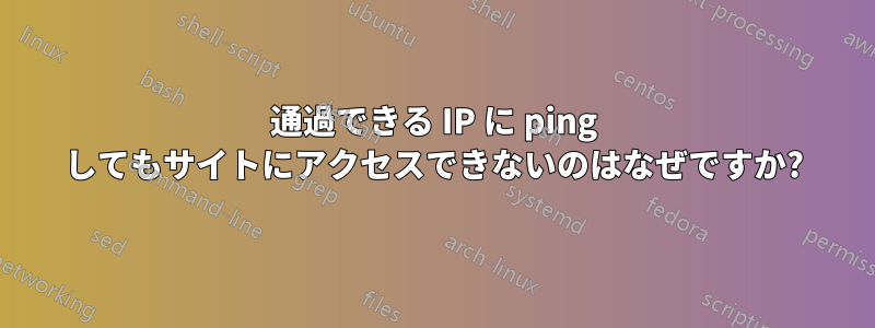 通過できる IP に ping してもサイトにアクセスできないのはなぜですか?