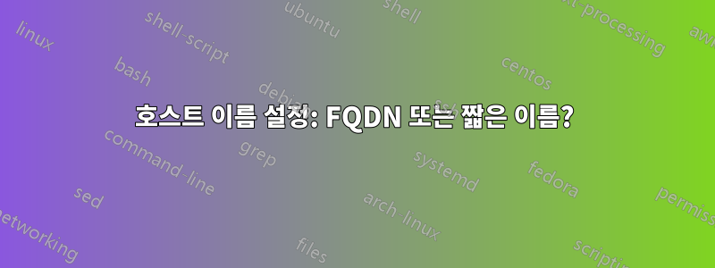 호스트 이름 설정: FQDN 또는 짧은 이름?
