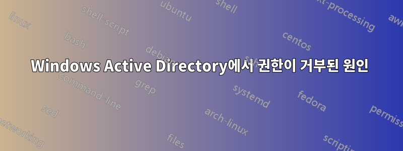 Windows Active Directory에서 권한이 거부된 원인