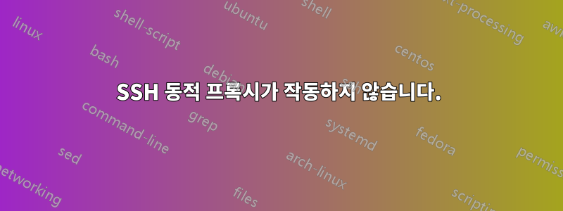 SSH 동적 프록시가 작동하지 않습니다.