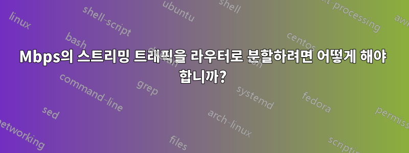 200Mbps의 스트리밍 트래픽을 라우터로 분할하려면 어떻게 해야 합니까?