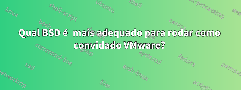 Qual BSD é mais adequado para rodar como convidado VMware?