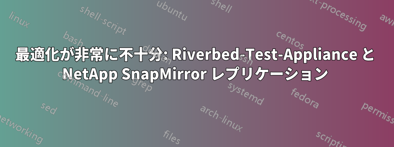 最適化が非常に不十分: Riverbed-Test-Appliance と NetApp SnapMirror レプリケーション