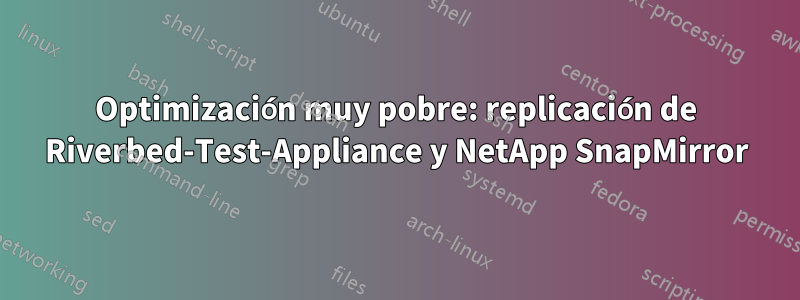 Optimización muy pobre: ​​replicación de Riverbed-Test-Appliance y NetApp SnapMirror