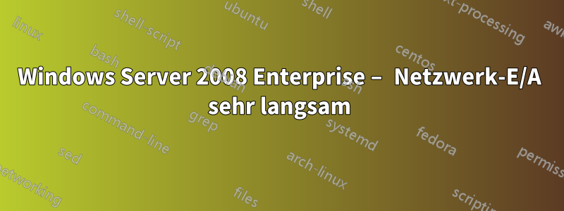 Windows Server 2008 Enterprise – Netzwerk-E/A sehr langsam