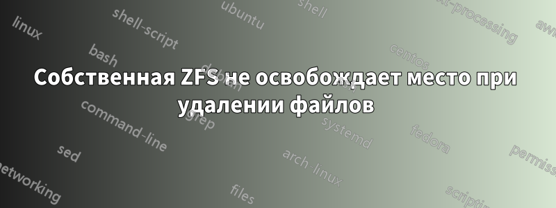 Собственная ZFS не освобождает место при удалении файлов