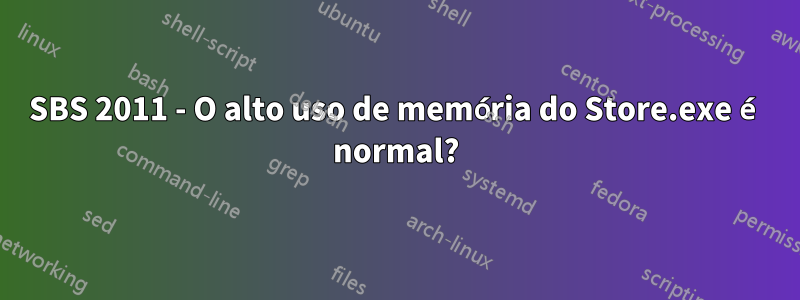 SBS 2011 - O alto uso de memória do Store.exe é normal?