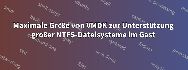 Maximale Größe von VMDK zur Unterstützung großer NTFS-Dateisysteme im Gast