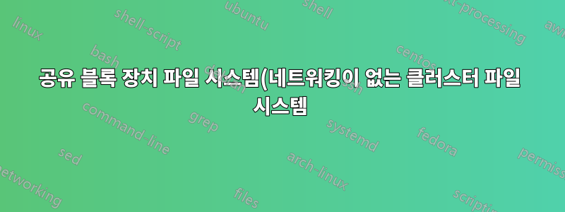 공유 블록 장치 파일 시스템(네트워킹이 없는 클러스터 파일 시스템)