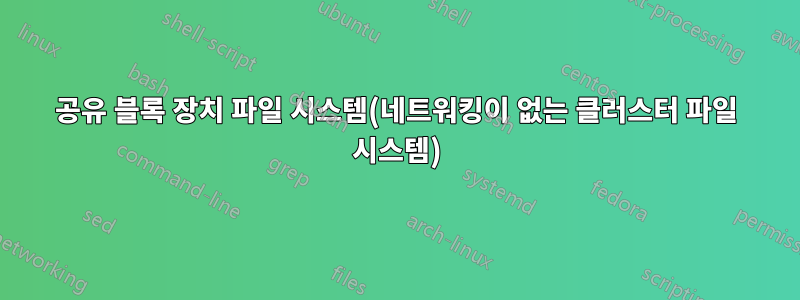 공유 블록 장치 파일 시스템(네트워킹이 없는 클러스터 파일 시스템)