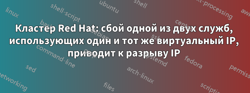 Кластер Red Hat: сбой одной из двух служб, использующих один и тот же виртуальный IP, приводит к разрыву IP