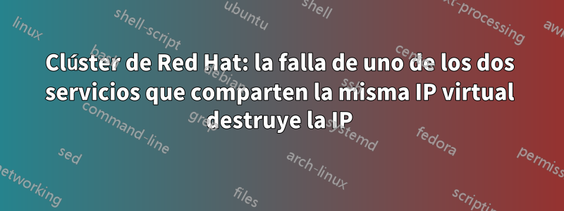 Clúster de Red Hat: la falla de uno de los dos servicios que comparten la misma IP virtual destruye la IP