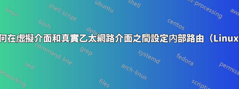 如何在虛擬介面和真實乙太網路介面之間設定內部路由（Linux）