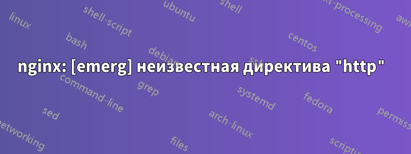 nginx: [emerg] неизвестная директива "http"