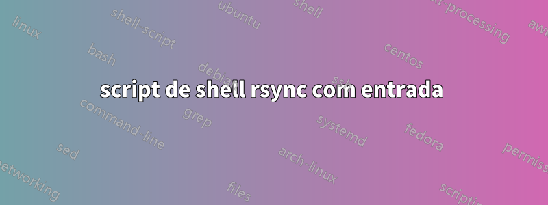 script de shell rsync com entrada