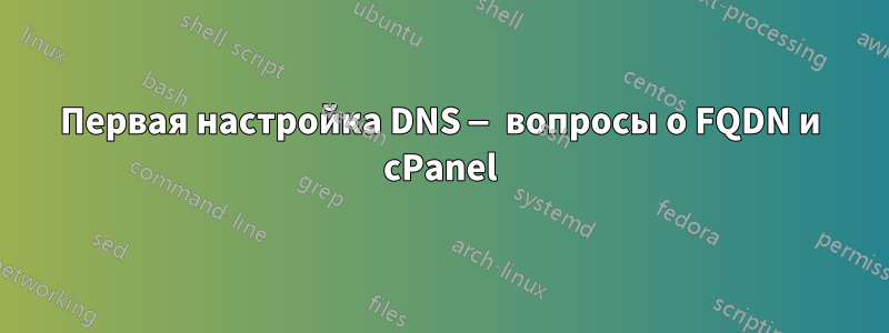 Первая настройка DNS — вопросы о FQDN и cPanel