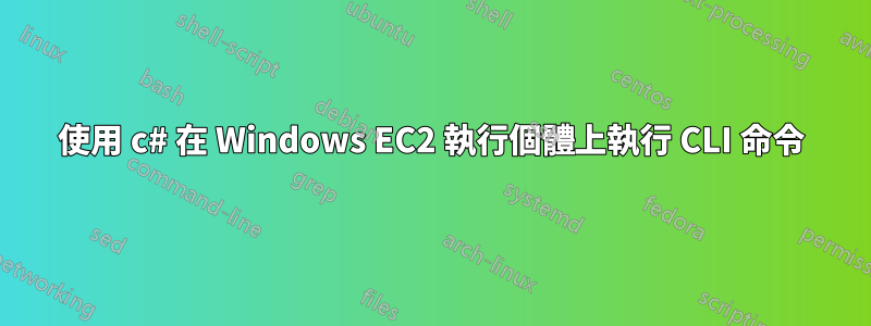 使用 c# 在 Windows EC2 執行個體上執行 CLI 命令