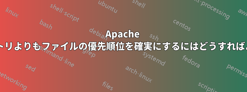 Apache でディレクトリよりもファイルの優先順位を確実にするにはどうすればよいですか?