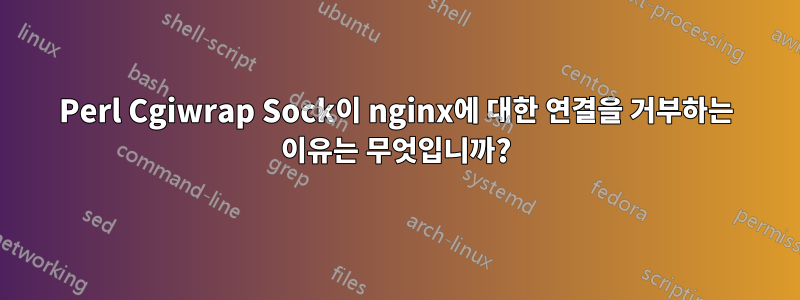 Perl Cgiwrap Sock이 nginx에 대한 연결을 거부하는 이유는 무엇입니까?