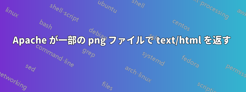 Apache が一部の png ファイルで text/html を返す