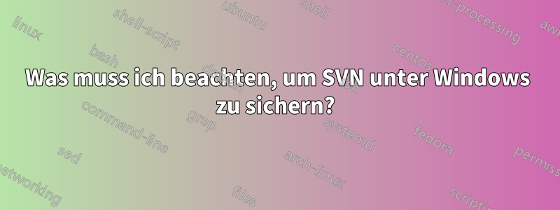 Was muss ich beachten, um SVN unter Windows zu sichern? 