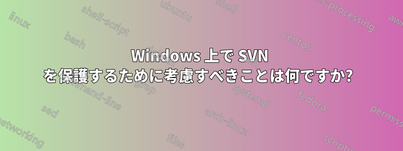 Windows 上で SVN を保護するために考慮すべきことは何ですか? 