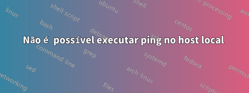 Não é possível executar ping no host local