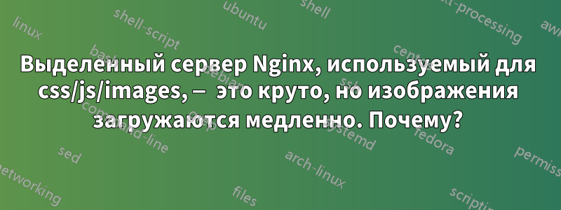 Выделенный сервер Nginx, используемый для css/js/images, — это круто, но изображения загружаются медленно. Почему?