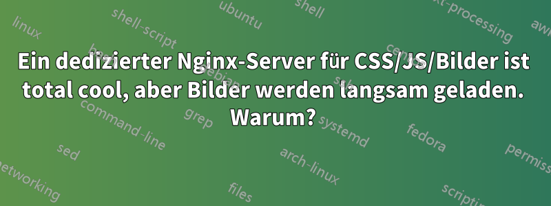 Ein dedizierter Nginx-Server für CSS/JS/Bilder ist total cool, aber Bilder werden langsam geladen. Warum?