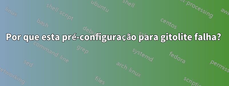 Por que esta pré-configuração para gitolite falha?