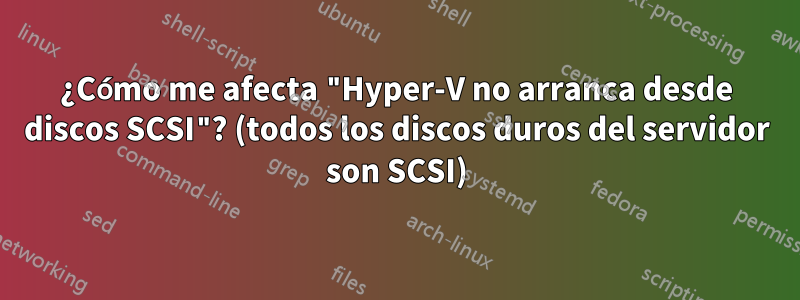 ¿Cómo me afecta "Hyper-V no arranca desde discos SCSI"? (todos los discos duros del servidor son SCSI)