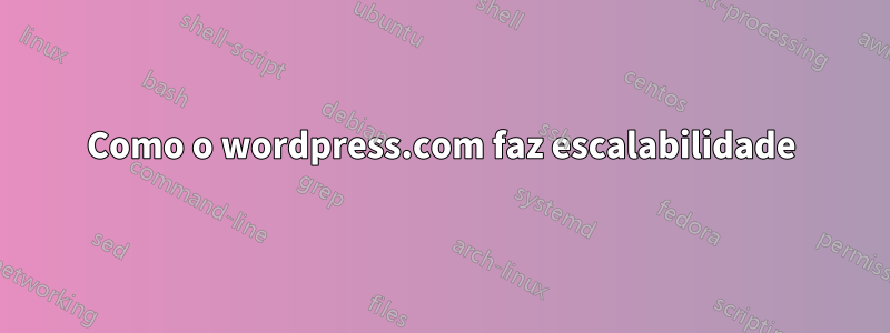 Como o wordpress.com faz escalabilidade