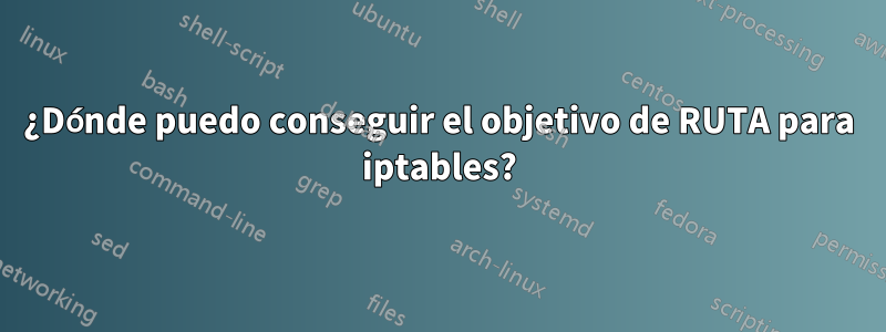 ¿Dónde puedo conseguir el objetivo de RUTA para iptables?