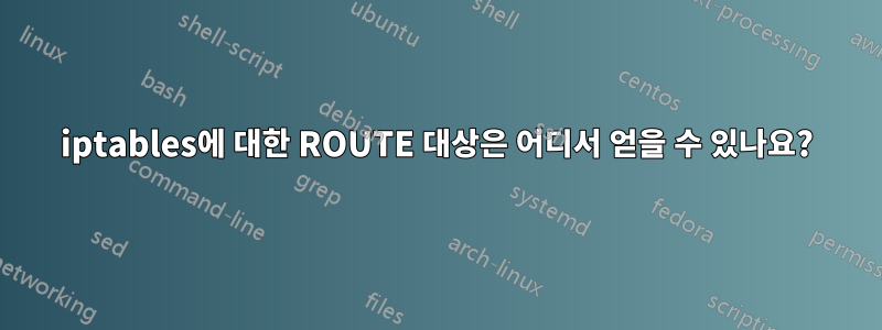 iptables에 대한 ROUTE 대상은 어디서 얻을 수 있나요?