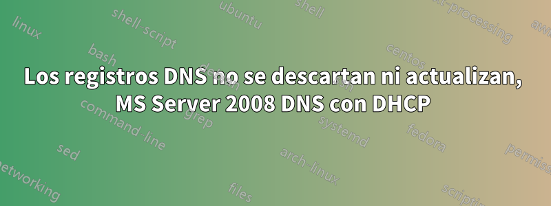 Los registros DNS no se descartan ni actualizan, MS Server 2008 DNS con DHCP