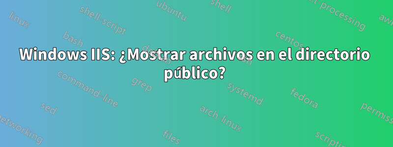 Windows IIS: ¿Mostrar archivos en el directorio público?