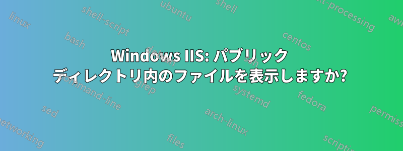 Windows IIS: パブリック ディレクトリ内のファイルを表示しますか?