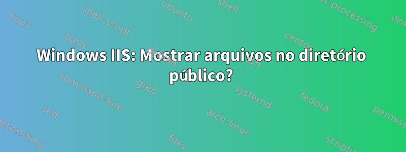 Windows IIS: Mostrar arquivos no diretório público?