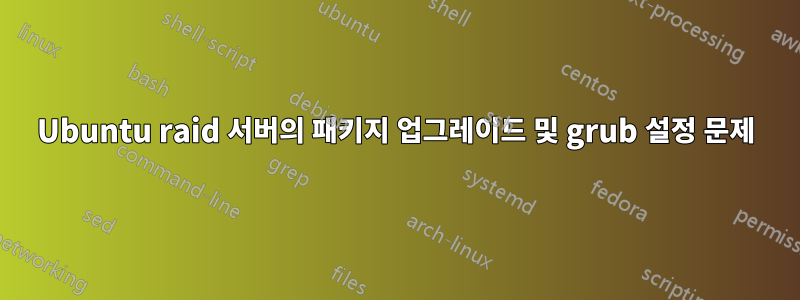 Ubuntu raid 서버의 패키지 업그레이드 및 grub 설정 문제