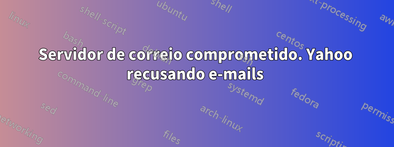 Servidor de correio comprometido. Yahoo recusando e-mails