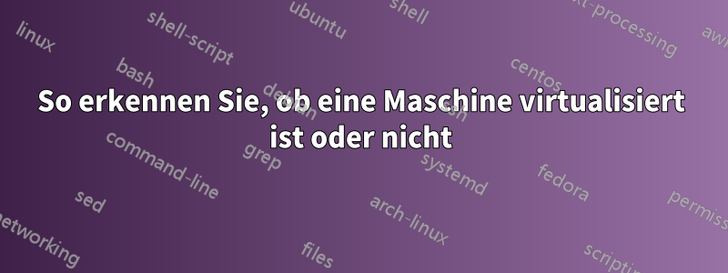 So erkennen Sie, ob eine Maschine virtualisiert ist oder nicht