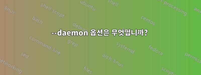 --daemon 옵션은 무엇입니까?