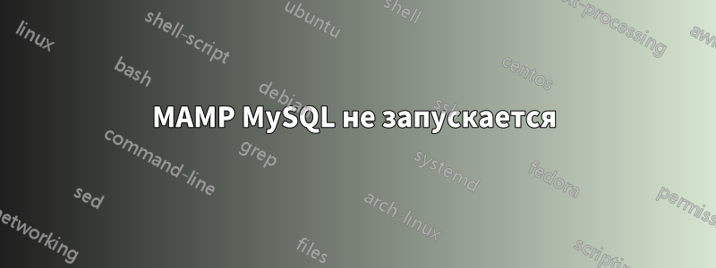 MAMP MySQL не запускается