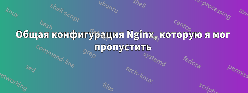 Общая конфигурация Nginx, которую я мог пропустить