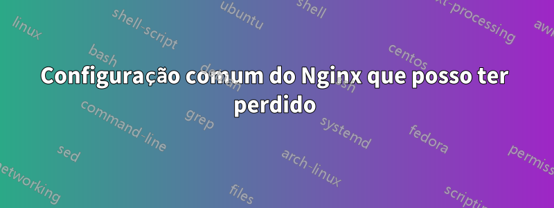 Configuração comum do Nginx que posso ter perdido