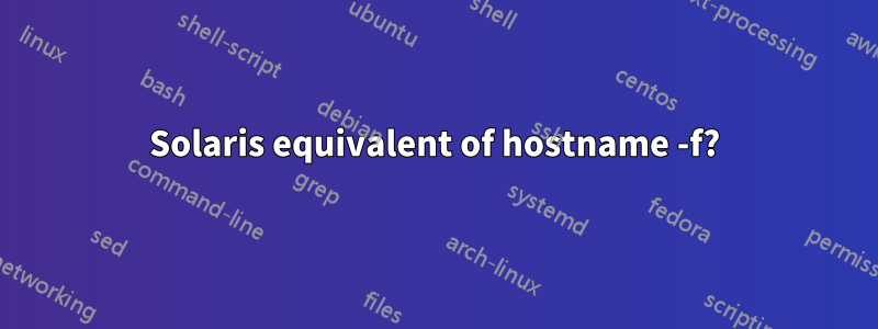 Solaris equivalent of hostname -f?