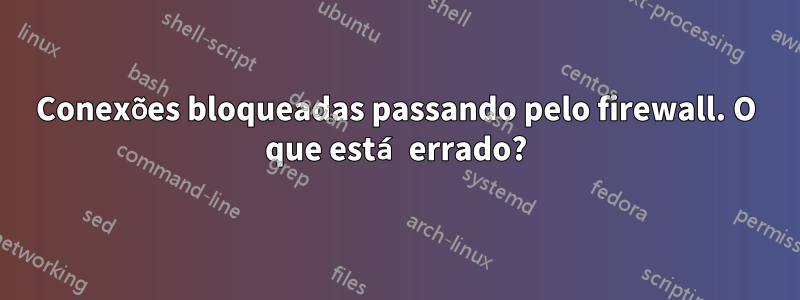 Conexões bloqueadas passando pelo firewall. O que está errado?