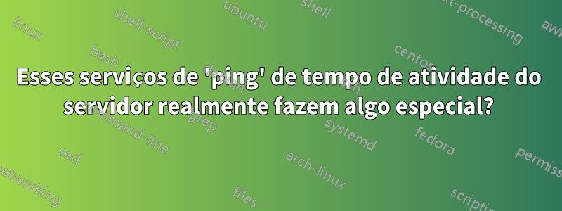 Esses serviços de 'ping' de tempo de atividade do servidor realmente fazem algo especial?